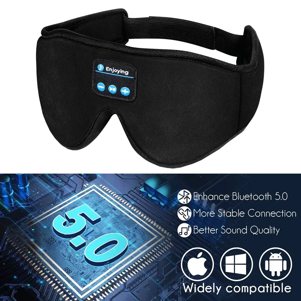 Wireless music headphone eye mask Bluetooth headset call with mic for IOS Android